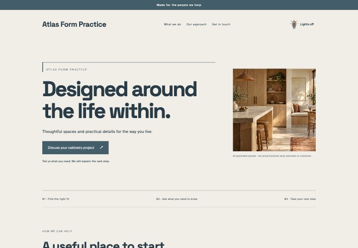 Atlas of Form website design: A catalogue of carefully made decisions.