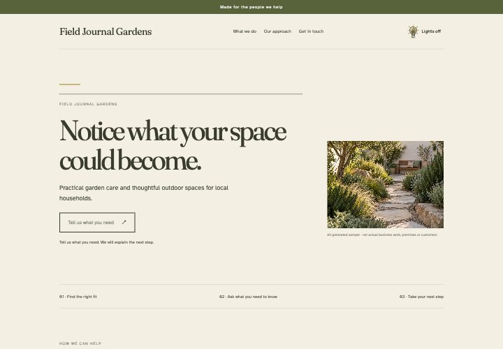 Field Journal website design: Observation, craft and useful detail.