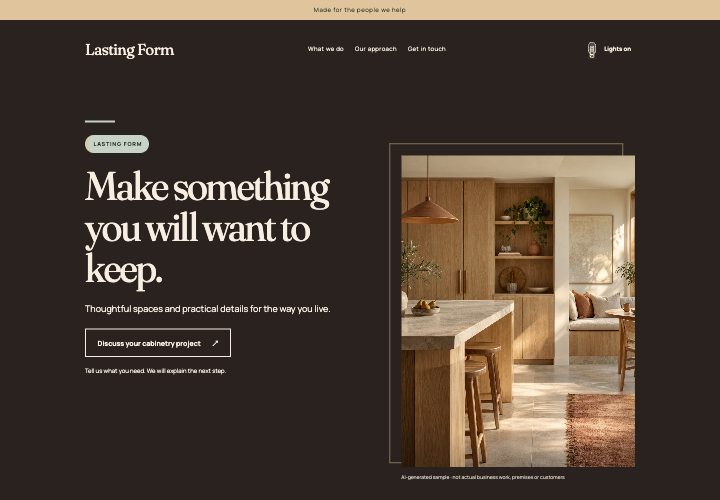 Lasting Impression website design: Substance, space and a memorable finish.