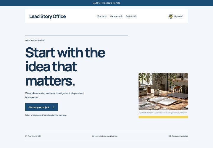 Lead Story website design: One strong idea, followed through.