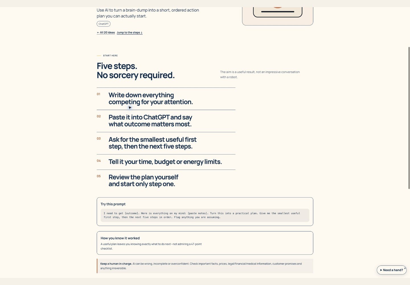 Practical AI guides screen walkthrough