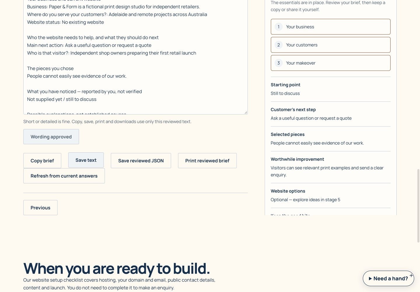 Bigger-picture planning screen walkthrough