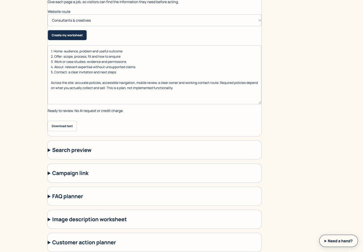 Page planner screen walkthrough